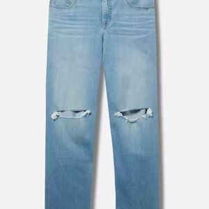 torrid Light Wash Straight-Leg Jeans with Knee Rips